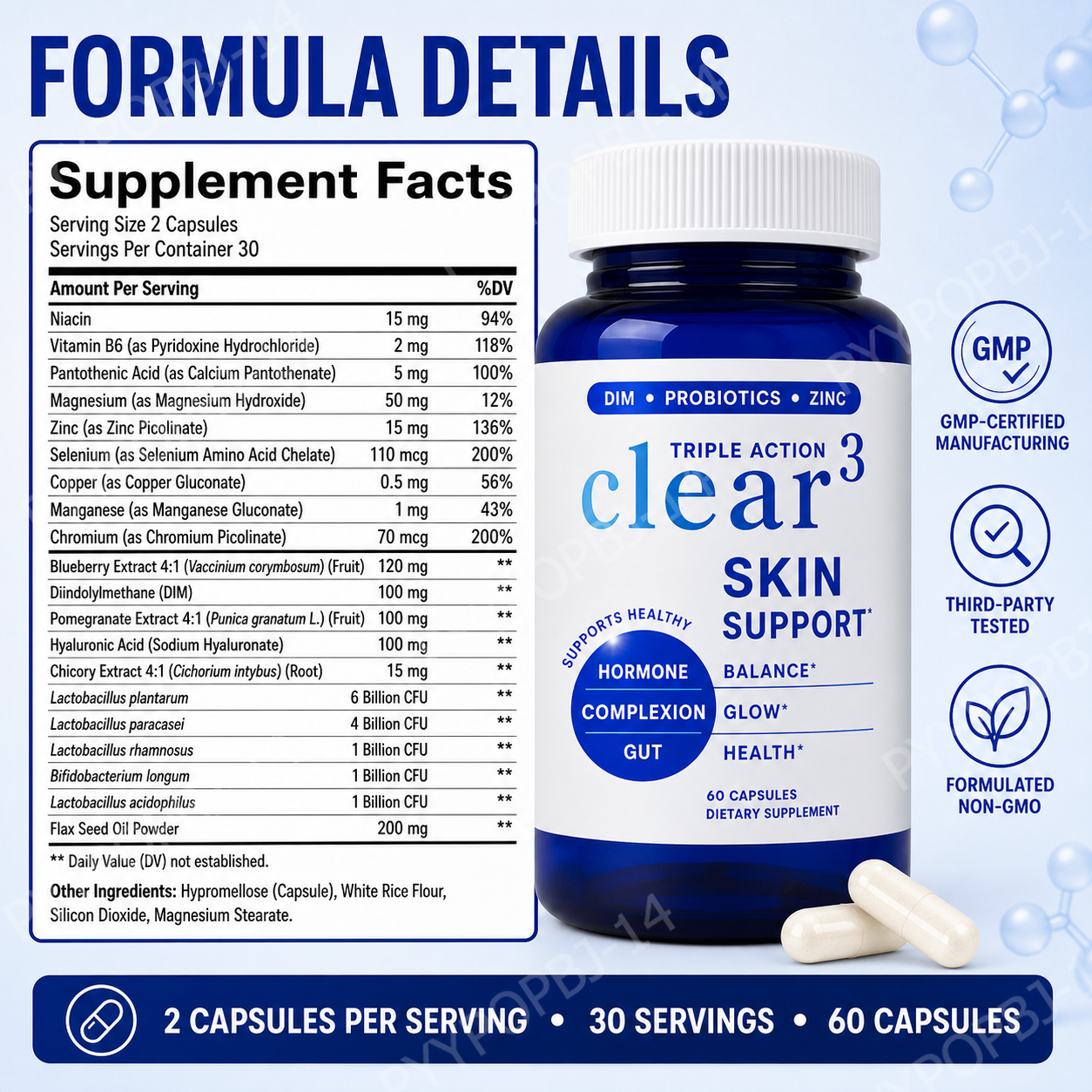 Clear³ Skin Support Supplement – обзор и цена Nutrition Zinc