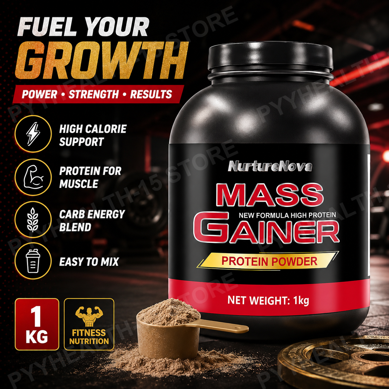 Mass Gainer Protein Powder 1kg – обзор и цена Fitness With Nutrition
